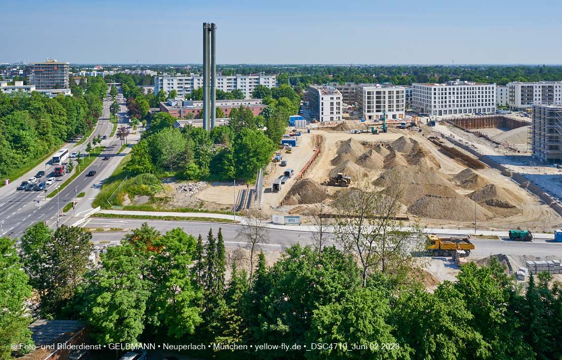 02.06.2023 - aktuelle Fotos von der Baustelle Alexisquartier in Neuperlach in München